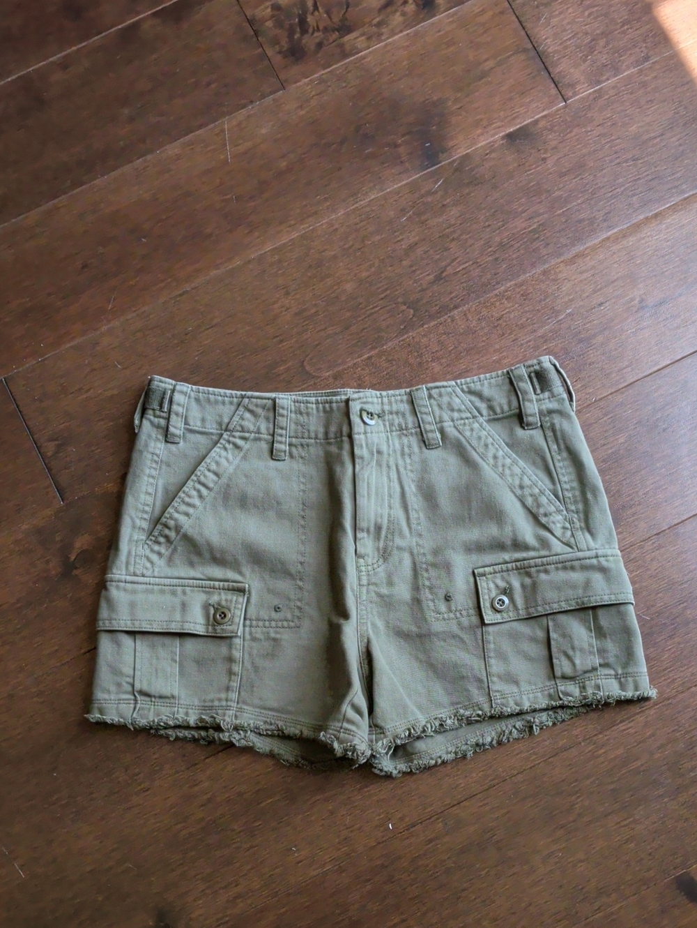 Lucky Brand Olive Cargo‎ Shorts with Frayed Hem